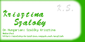 krisztina szaloky business card